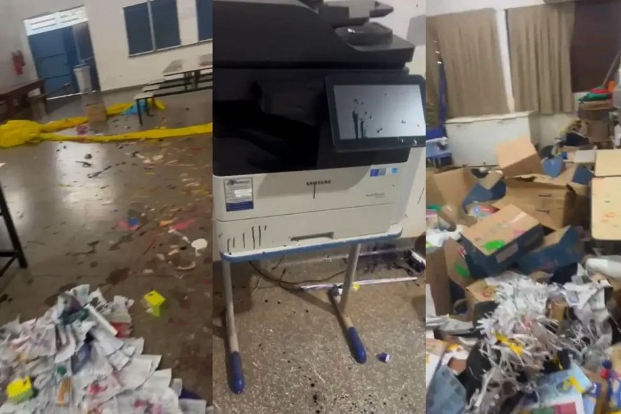 Escola é vandalizada por crianças em assentamento de MS e salas ficam completamente destruídas